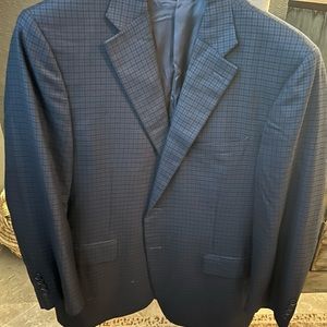Canali, 46R, navy blue and black plaid, men's sport coat